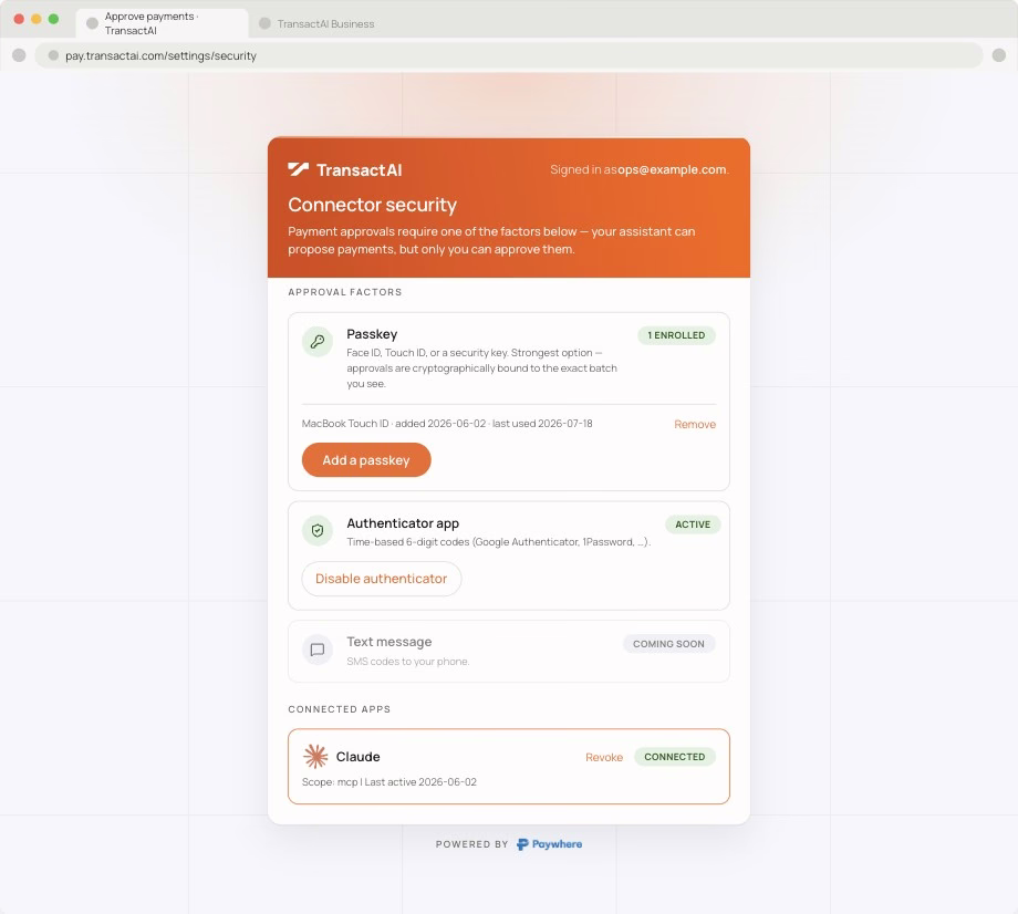 Colour header direction: the existing page with the bank's colour across the header